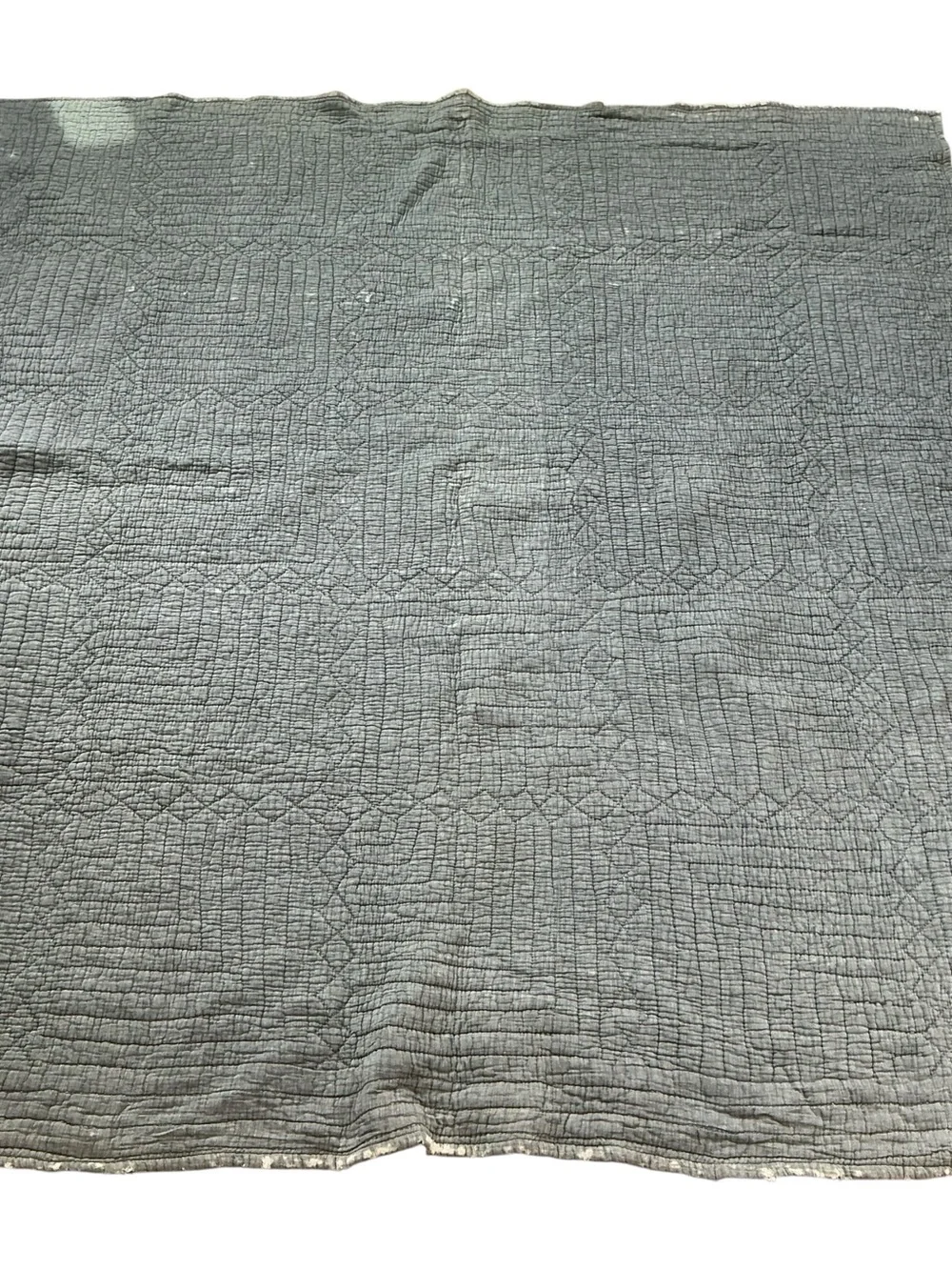 Vintage handstitched cross pattern multicolored patchwork quilt 70 x 75 USA made